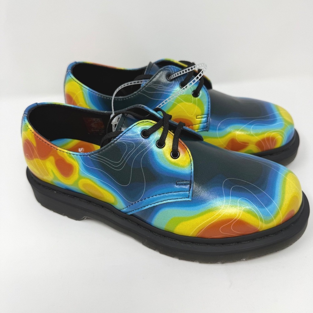 Dr. Martens 1461 Thermal Map Leather Oxford Shoes Multi Color Womens 8 Mens 7